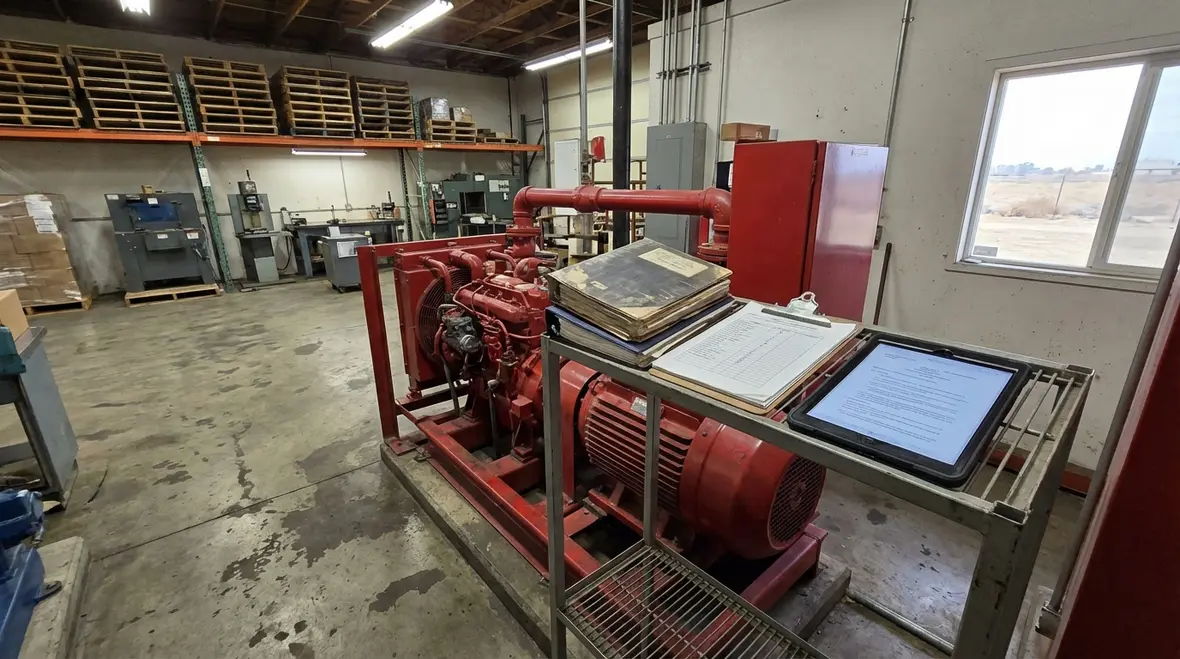 warehouse fire pump documentation for Bakersfield