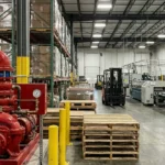 Fire protection for hybrid storage and manufacturing