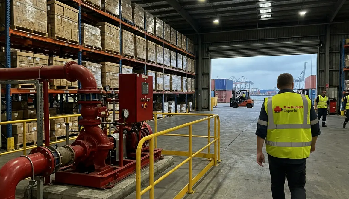 Fire protection for port-adjacent logistics buildings