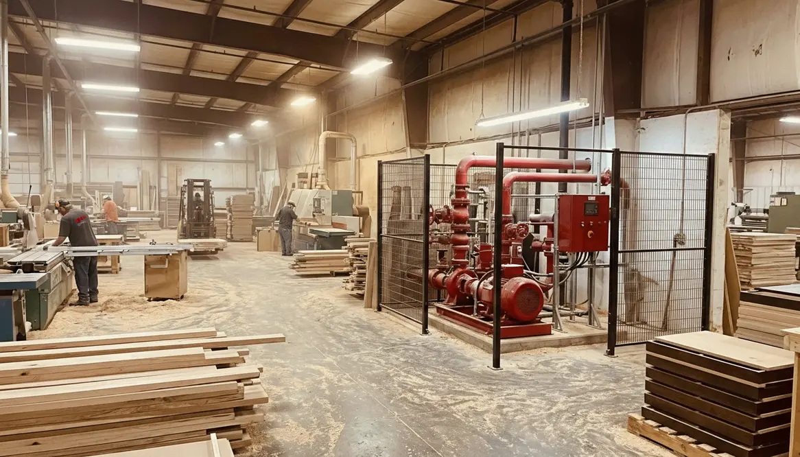 Fire protection for wood and upholstery production