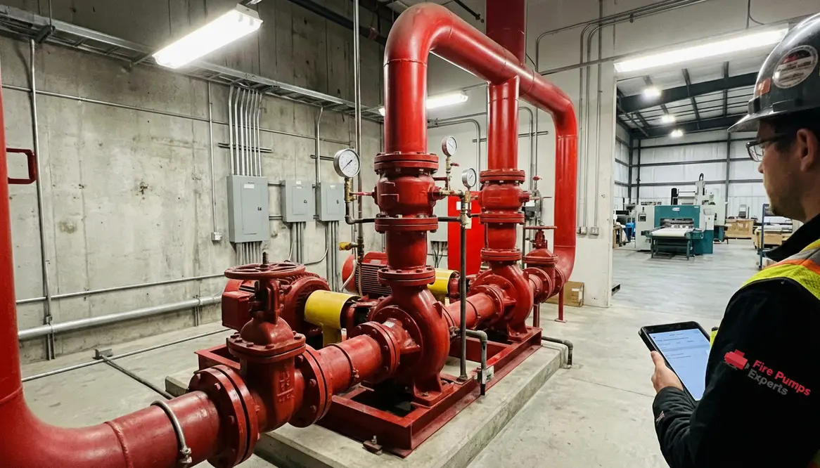 Fire pump planning for industrial production spaces
