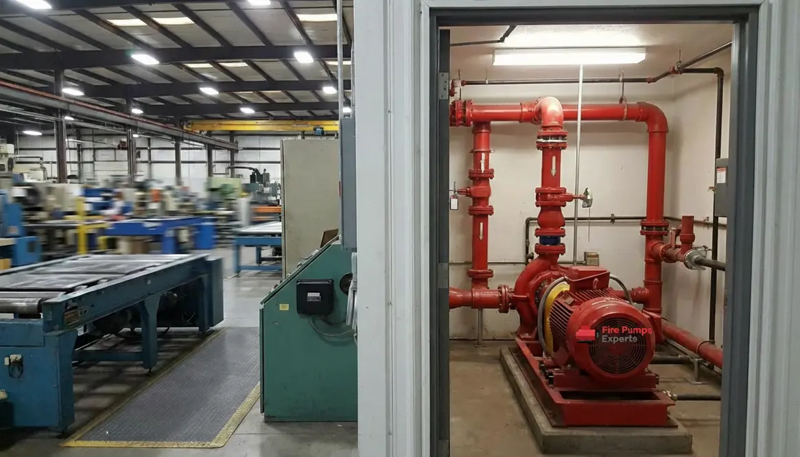 Fire pump planning for industrial production spaces