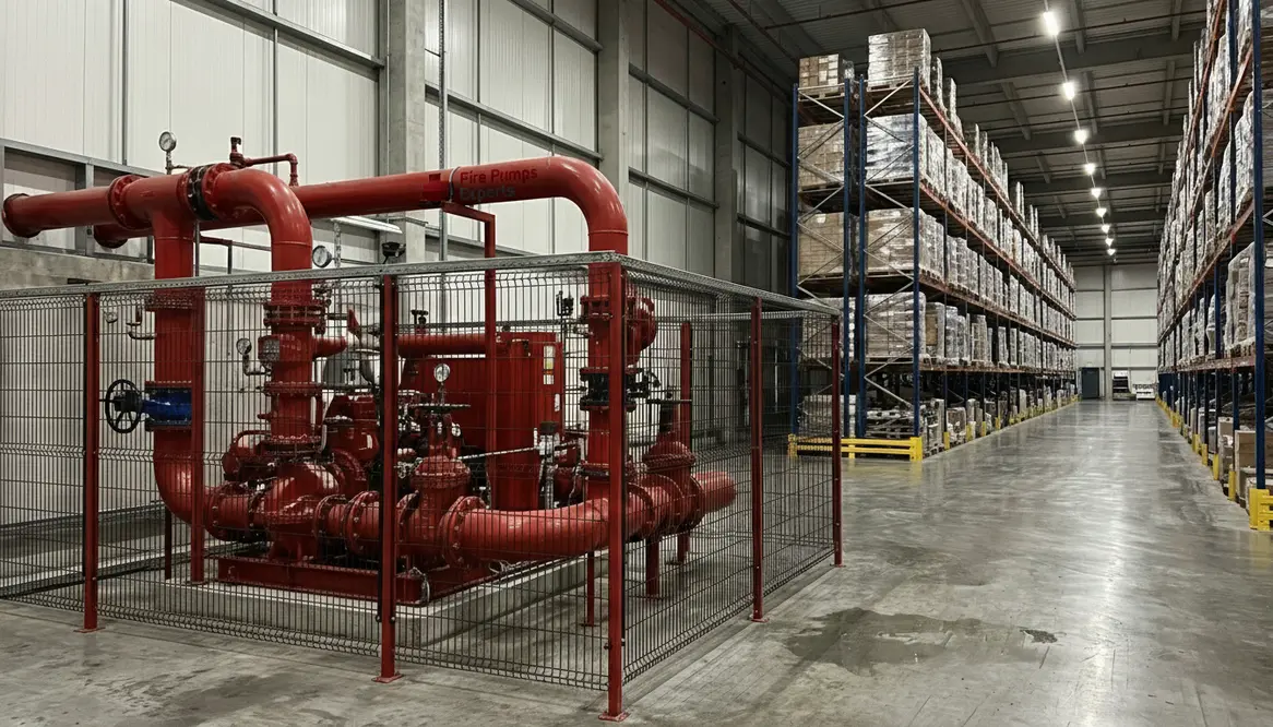 Fire pump planning for large-volume storage