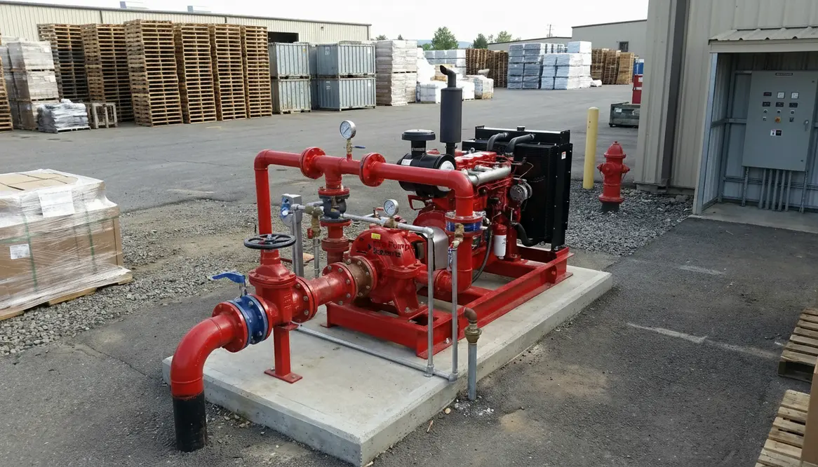 Fire pump planning for outdoor storage and structures