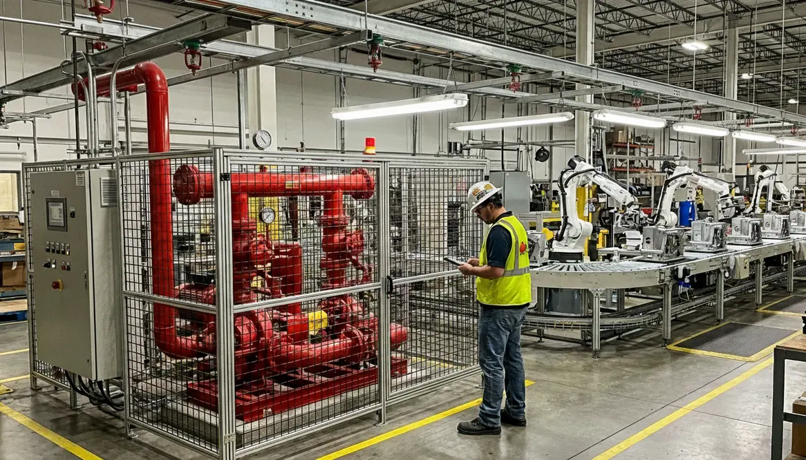 Fire pump planning for repetitive production spaces