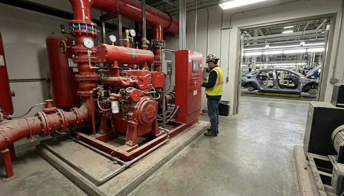 Industrial fire protection for vehicle production