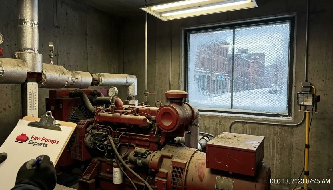 diesel fire pump cold weather reliability checklist boston