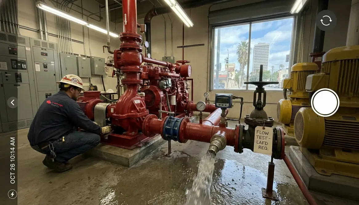 fire pump testing cost los angeles flow test churn test