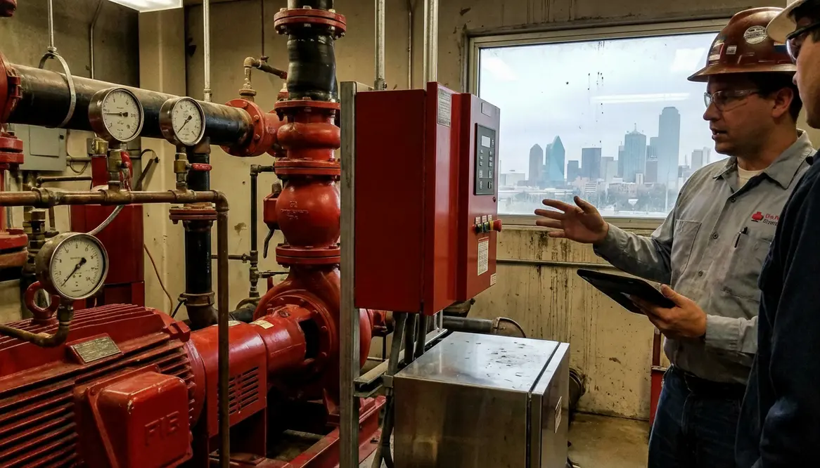 fort worth fire pump flow test coordinate alarm monitoring occupants