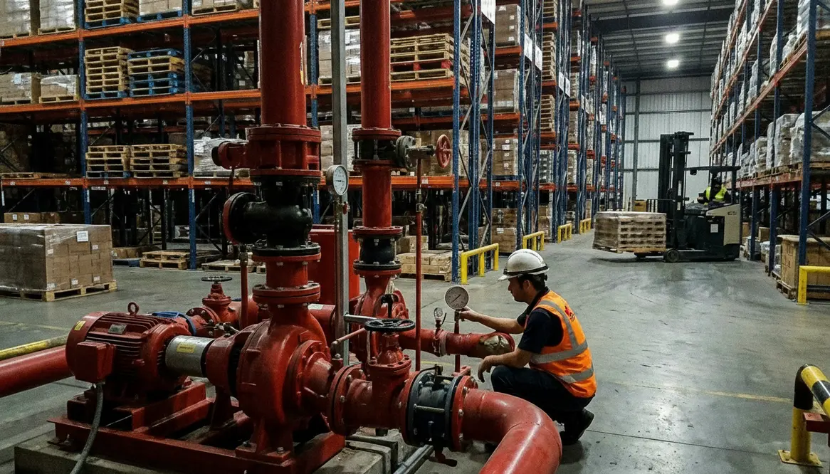 large storage facility fire protection water pressure systems