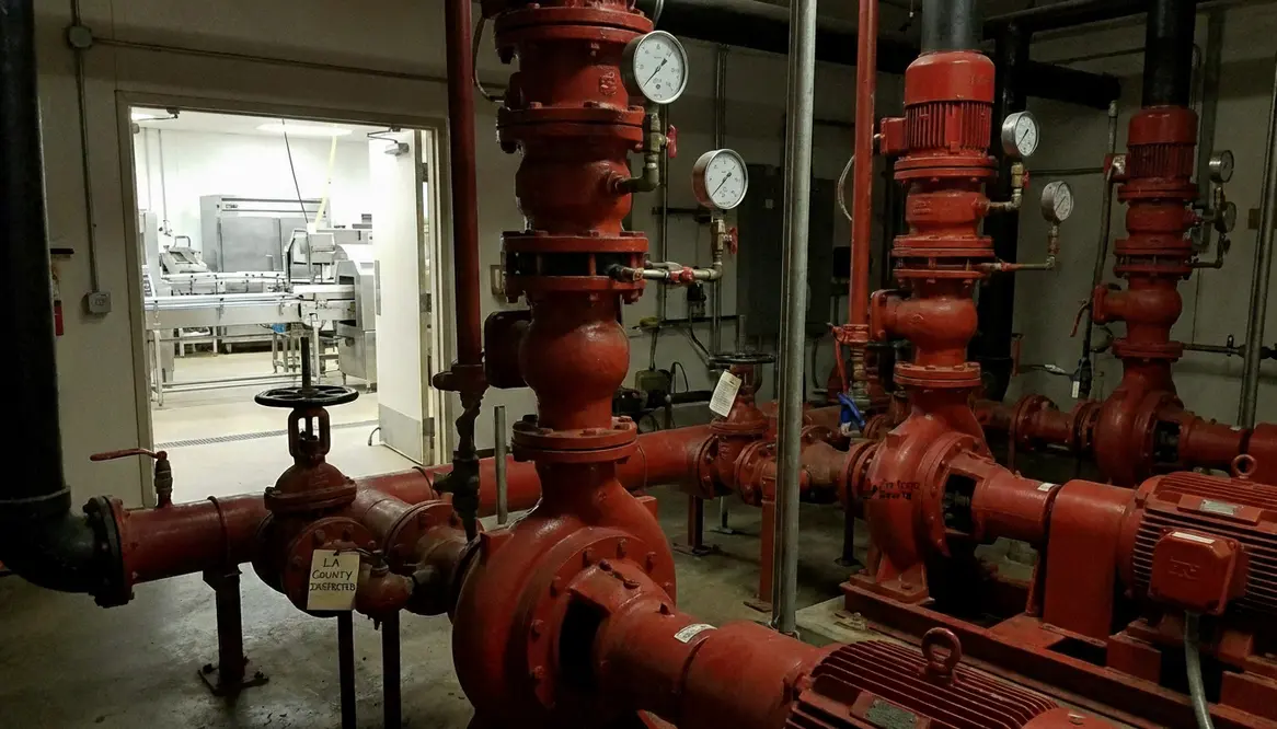 los angeles food processing fire protection water systems