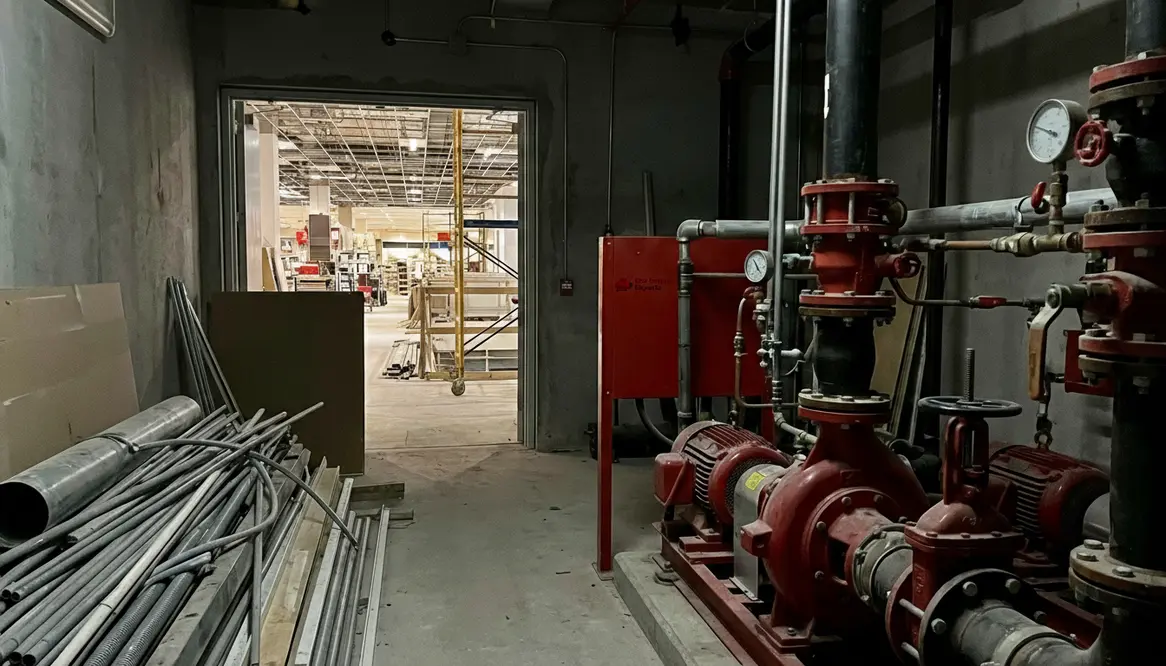 shopping center expansion fire pump requirements