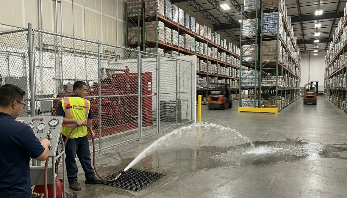 warehouse fire pump flow test Riverside