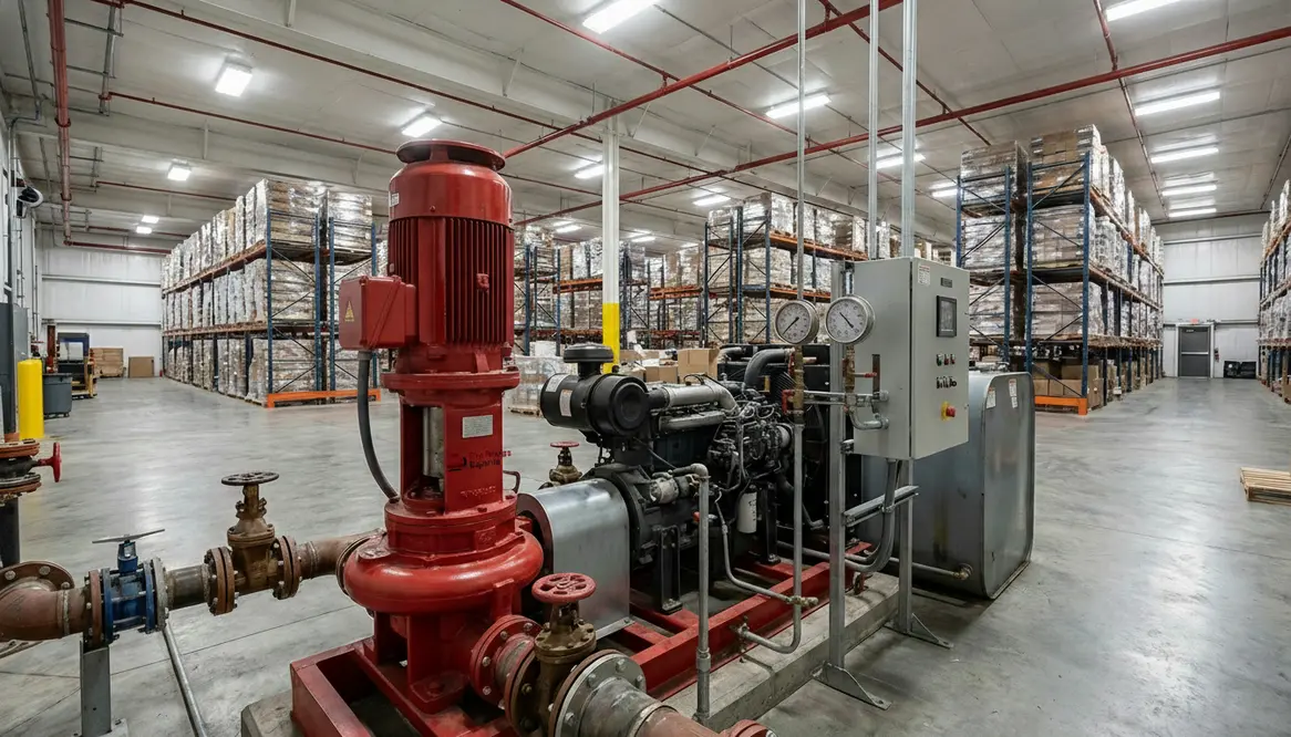 warehouse fire pump requirements for commercial buildings