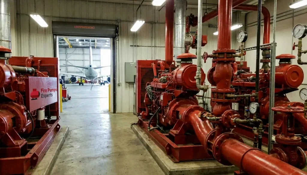 NFPA 409 fire pump aircraft hangars