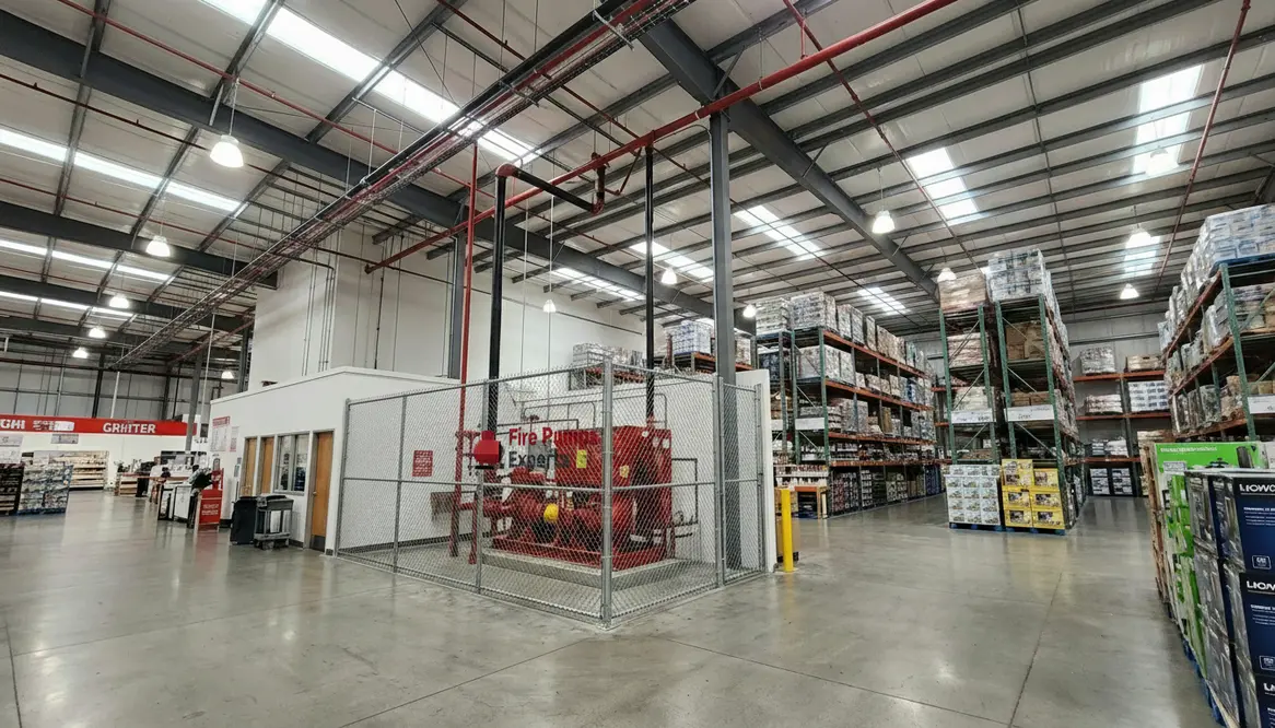 fire pump high ceiling retail Fullerton