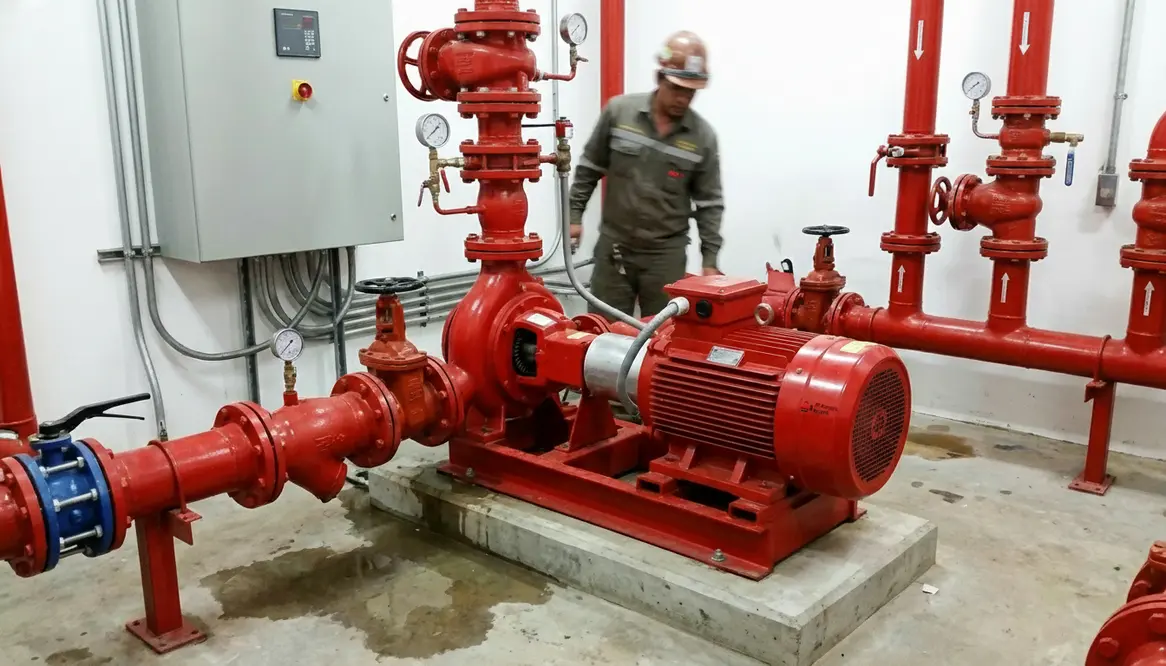 end suction fire pump installation