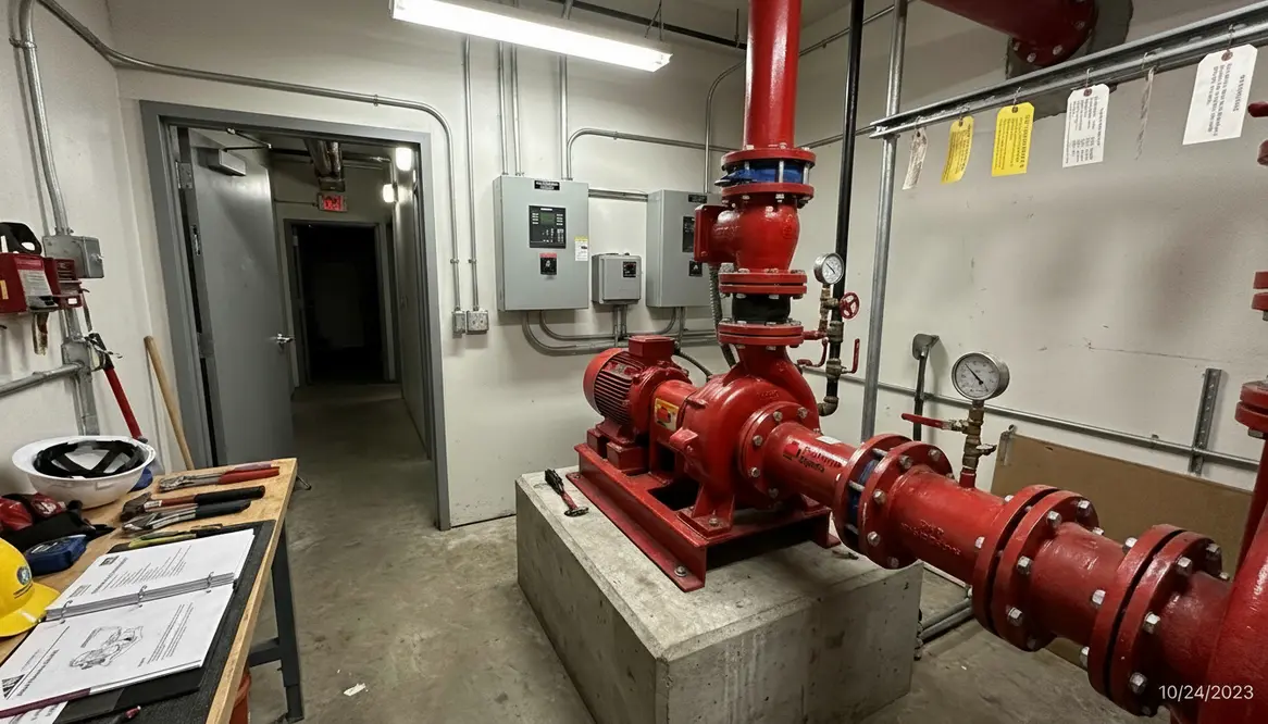 end suction fire pump installation