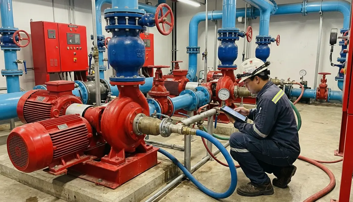 end suction fire pump testing