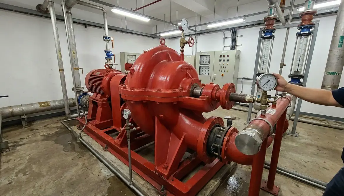 horizontal split case fire pump testing