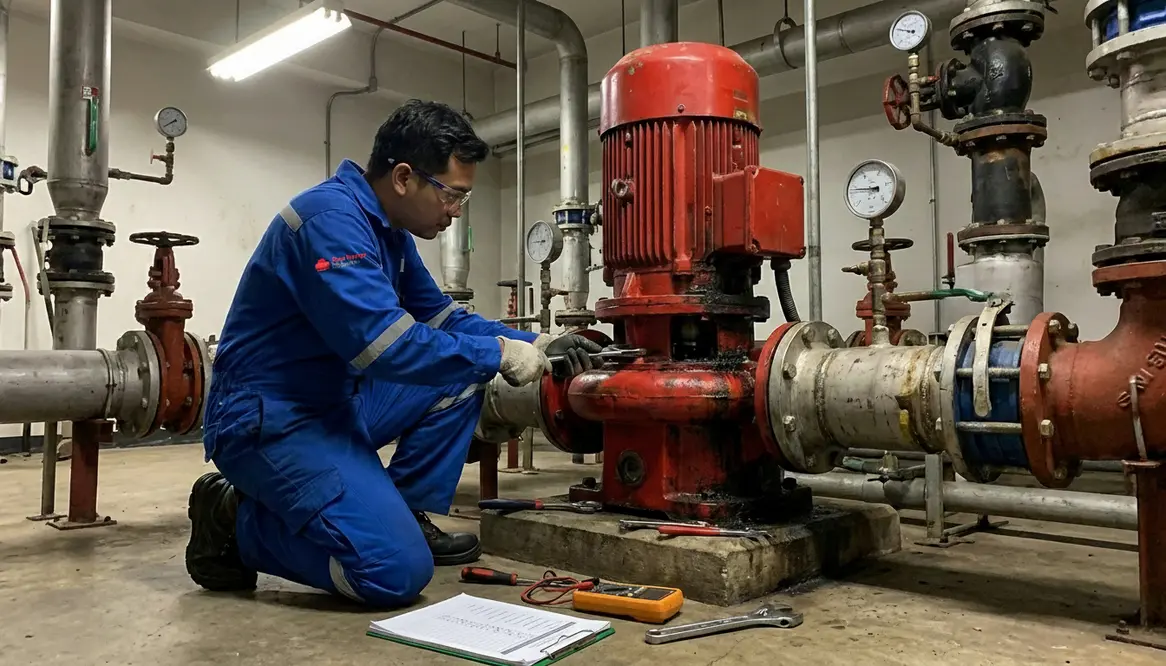 vertical inline fire pump repair