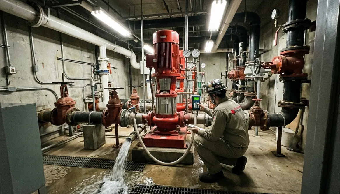 vertical inline fire pump testing