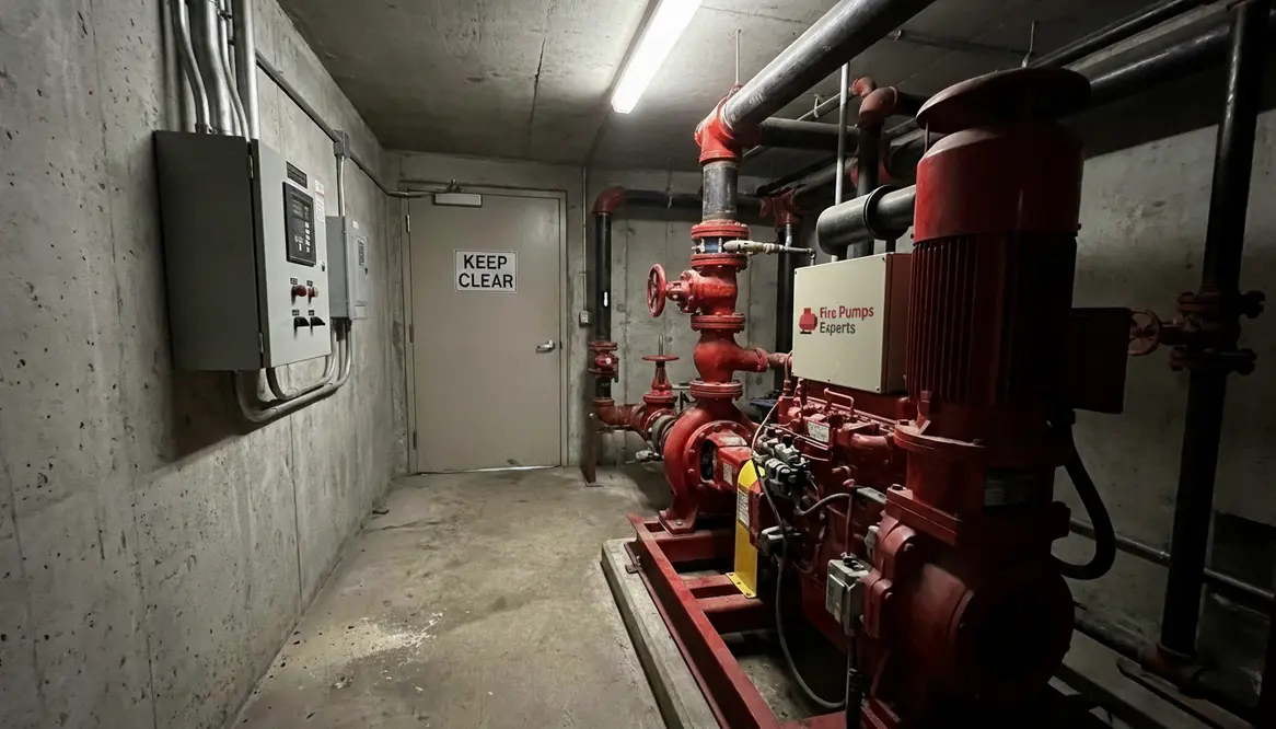 apartment building fire pump room requirements