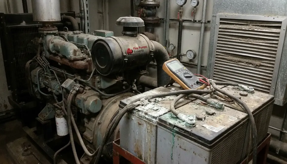 diesel fire pump battery, fire pump maintenance, diesel fire pump