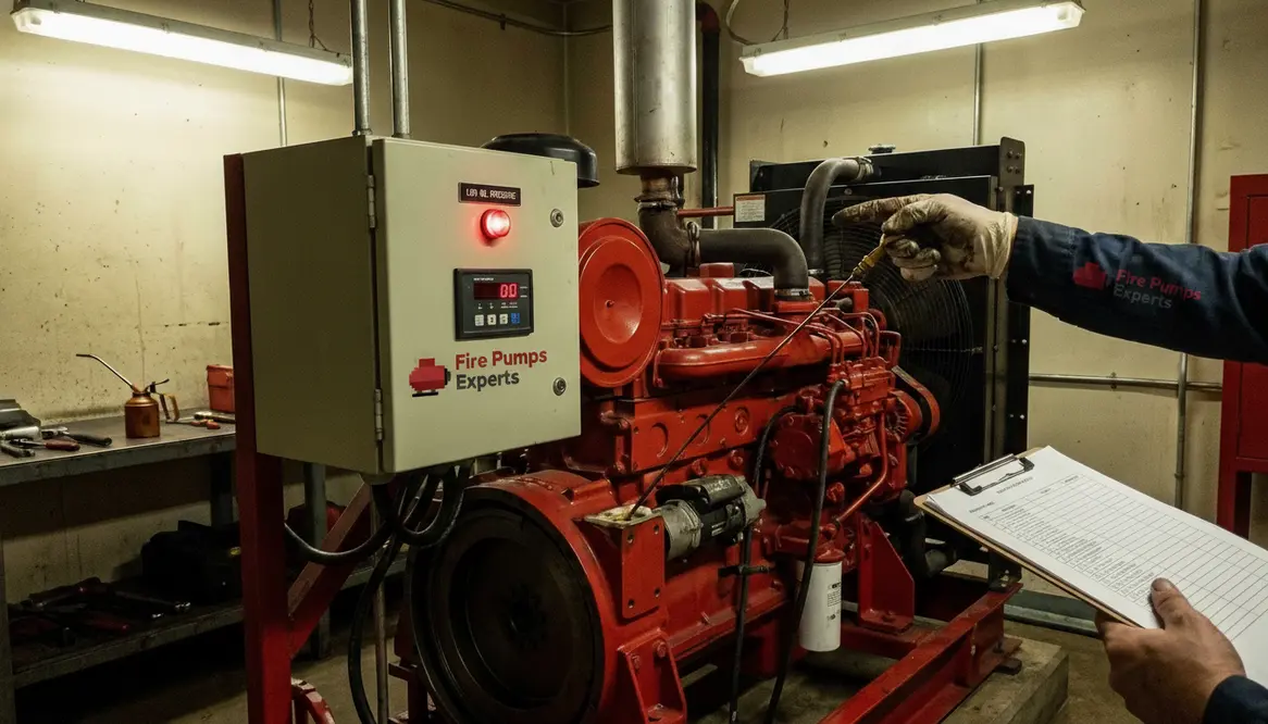 diesel fire pump oil pressure, diesel fire pump alarms