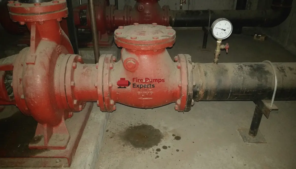 fire pump check valve, leaking check valve, fire pump pressure