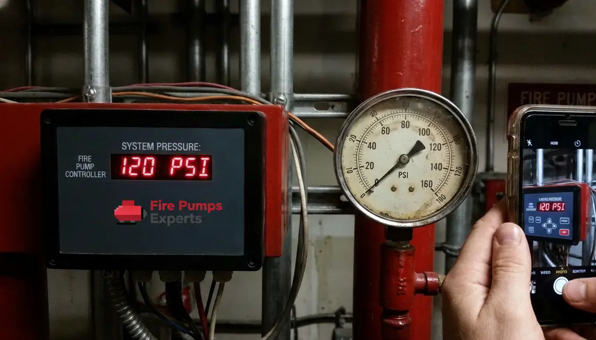 fire pump controller, fire pump pressure, pressure gauge