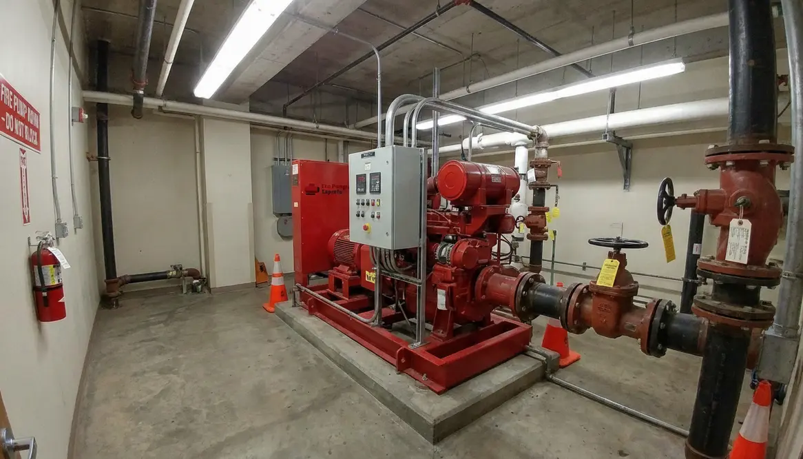 hospital fire pump room requirements