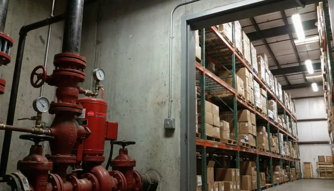 warehouse fire protection, warehouse fire sprinkler system, fire pump