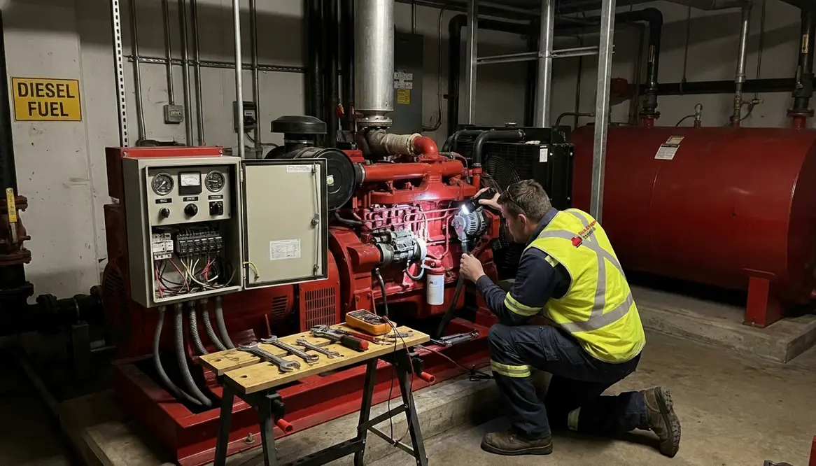 diesel fire pump running rough during test