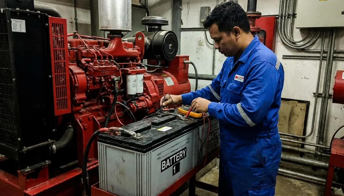 diesel fire pump will not start on battery 1