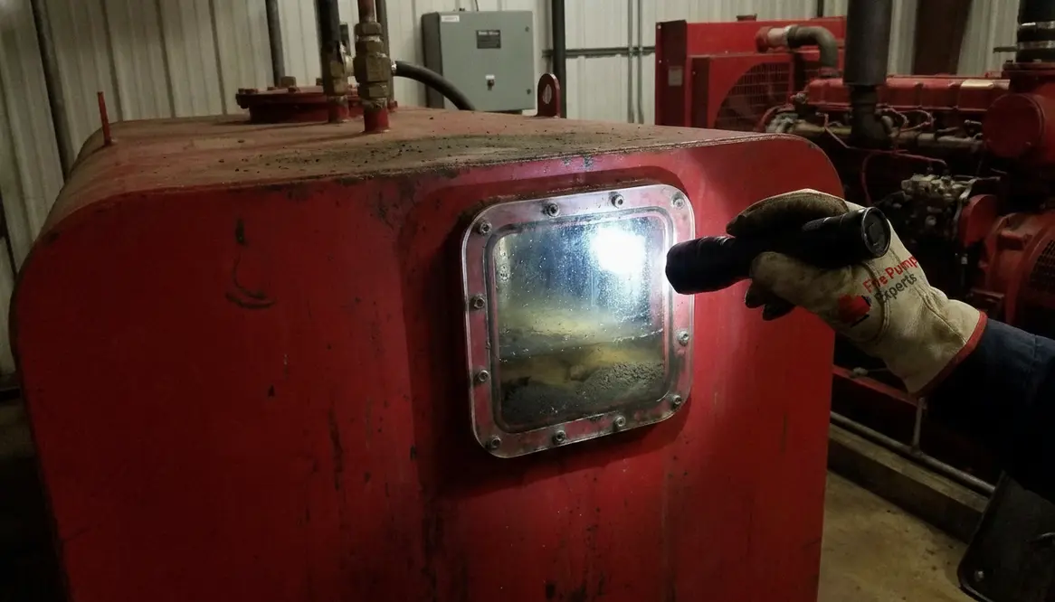 diesel fuel contamination, diesel fuel tank maintenance, fire pump fuel