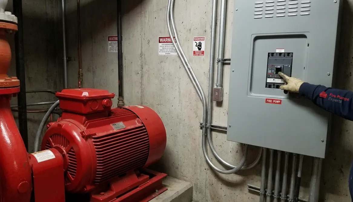fire pump breaker, fire pump motor, fire pump electrical
