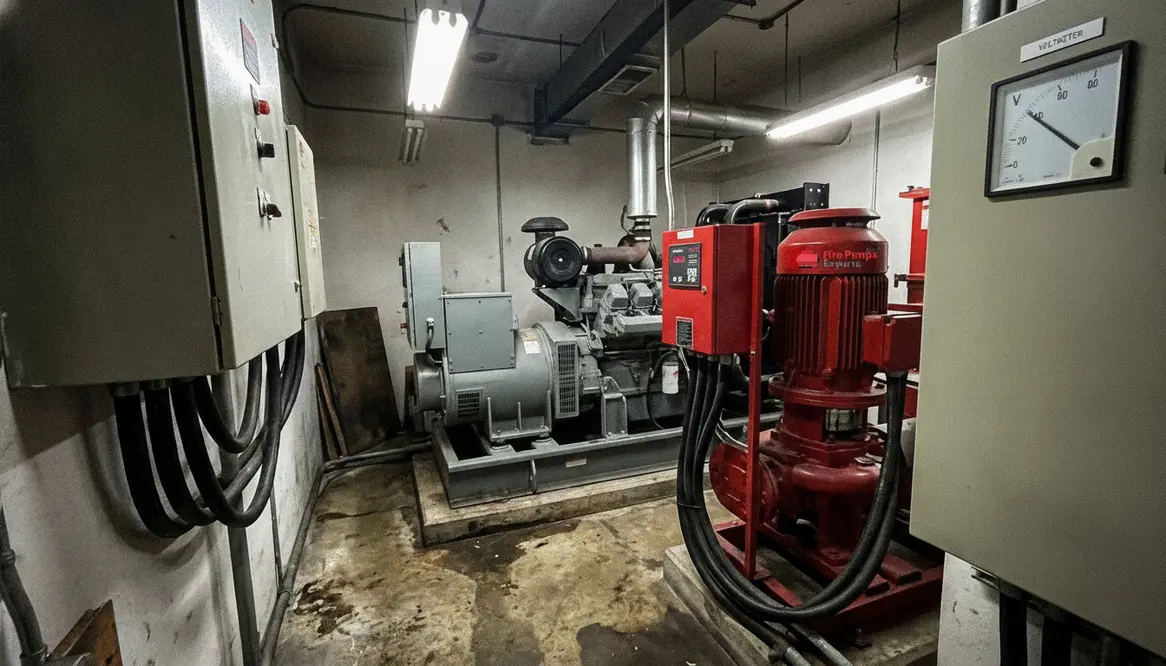 fire pump generator, voltage drop, fire pump motor starting