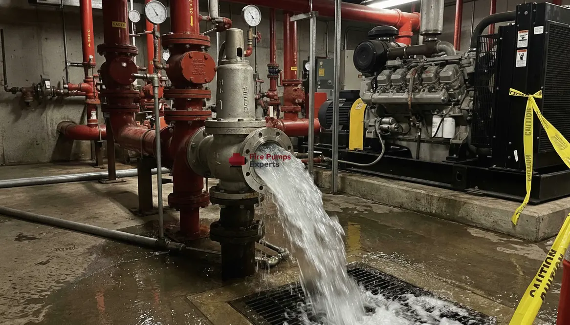 fire pump relief valve, fire pump testing, fire pump pressure