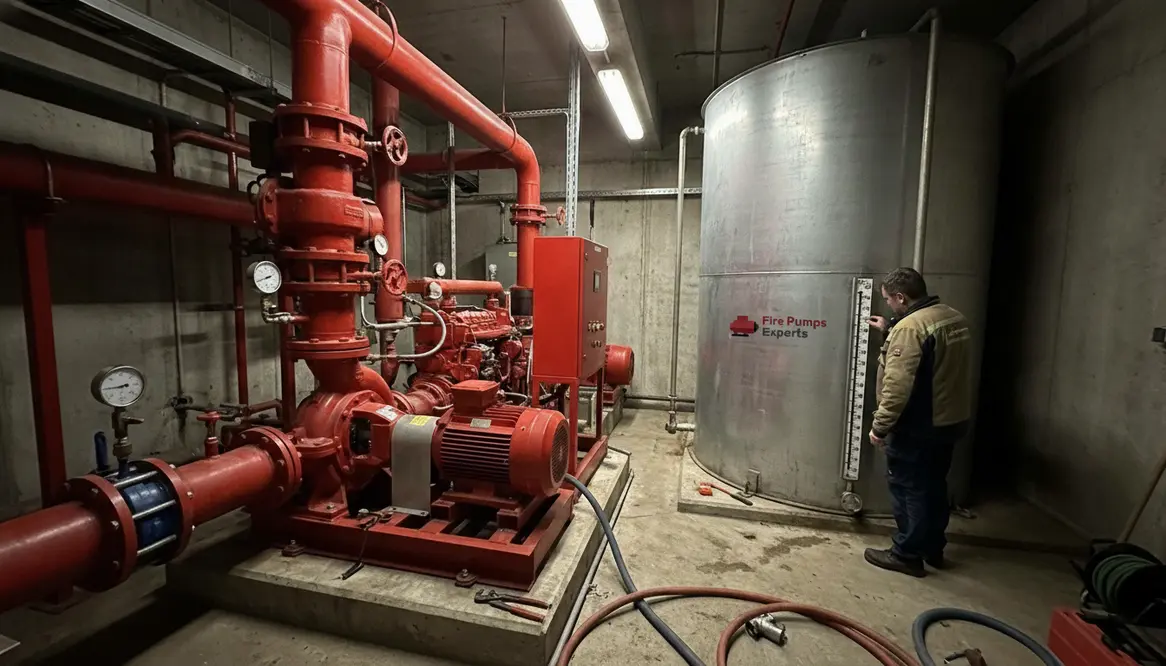 fire water tank level, fire pump water supply, fire protection tank