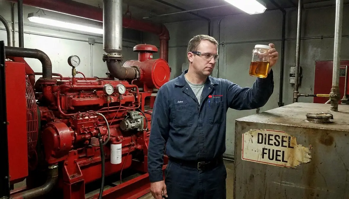 how to check diesel fire pump fuel condition