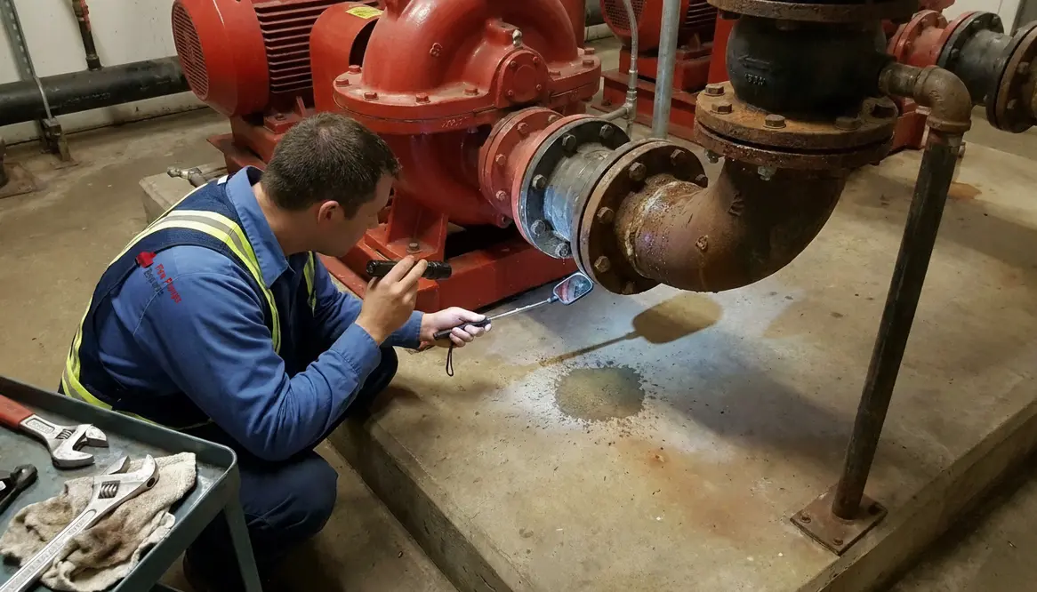 how to find a fire pump room water leak