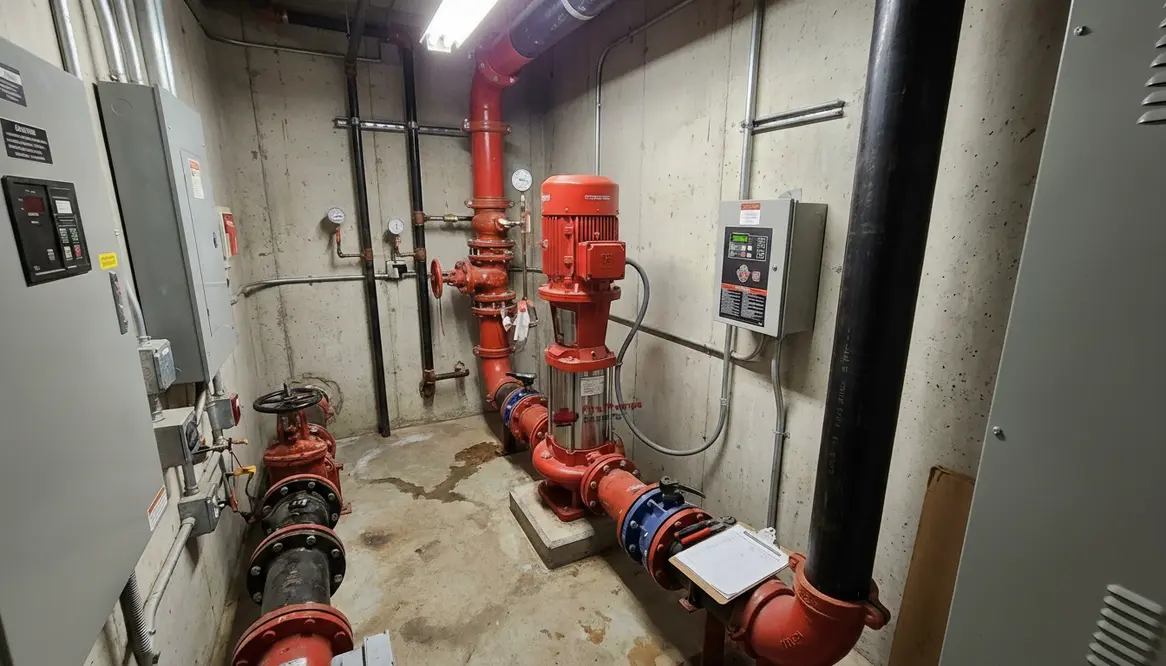 vertical inline fire pump installation