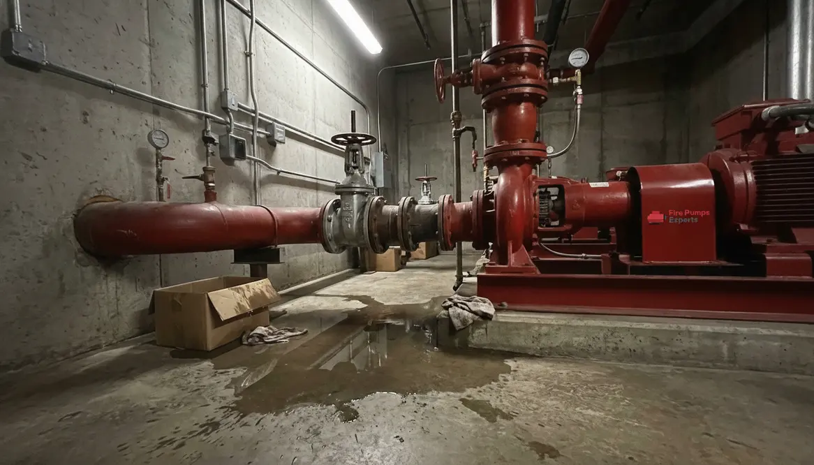 water leaking in fire pump room